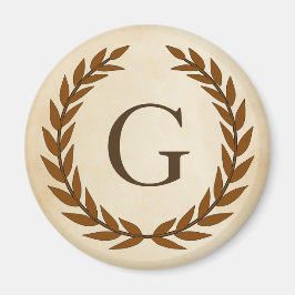 Laurel Wreath on Parchment Monogram Initial G Magnet