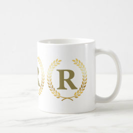 Laurel Wreath Personalisiert Imitats Goldleaf Tass Kaffeetasse