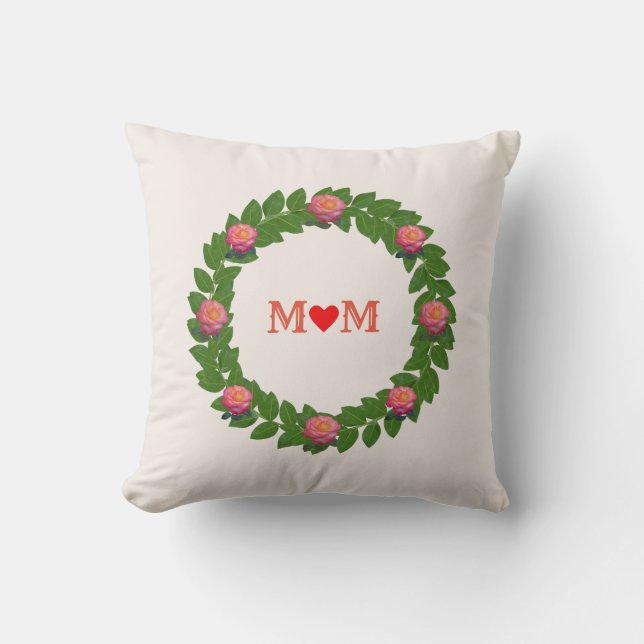 Laurel Wreath und Rose Kissen (Vorderseite)
