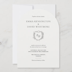 Laurel Wreath Wappen Minimalistisch Arch Style Wed Einladung