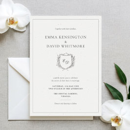 Laurel Wreath & Wappen Minimalistisch Elegante Hoc Einladung