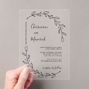 Laurel Wreath Wedding Acryleinladungen
