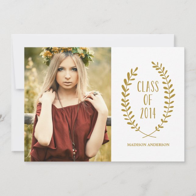 Laurels | Invitation de la fête de graduation 2014 (Devant)