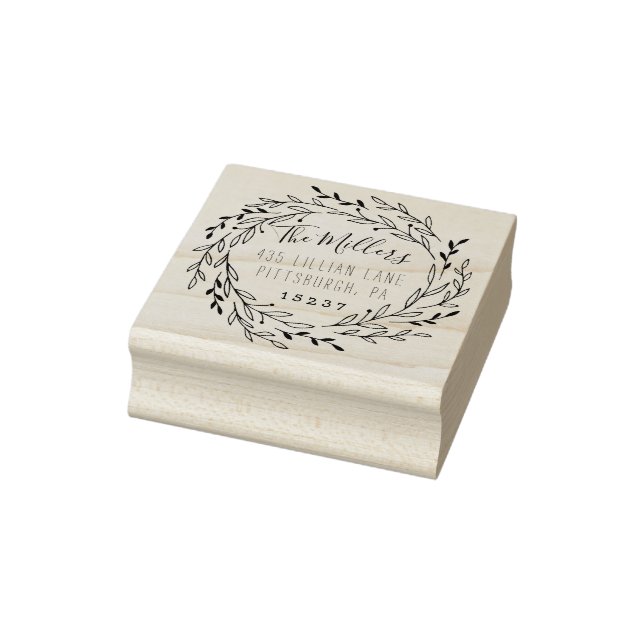 Laurels Rücksendeadresse Briefmarke Gummistempel (Stempel)