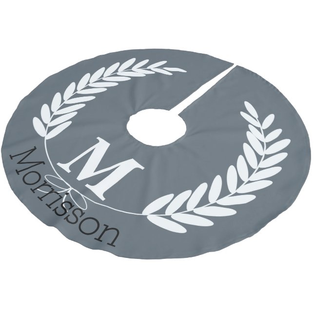 Laurels (Weißwein) - Personalisiert Polyester Weihnachtsbaumdecke (Schrägansicht)