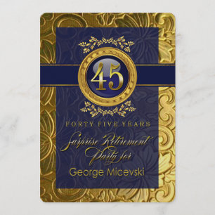 Lauren4 Eleganter Glamour Embossed Retirement Part Einladung