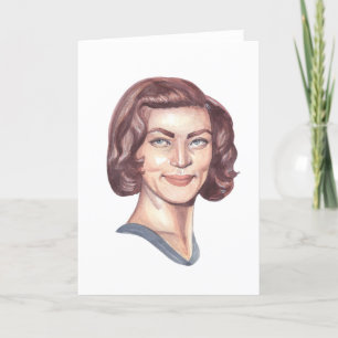 Lauren Bacall Portrait Grußkarte Dankeskarte