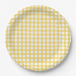 Lauren gelbe Gingham-Papierteller Pappteller