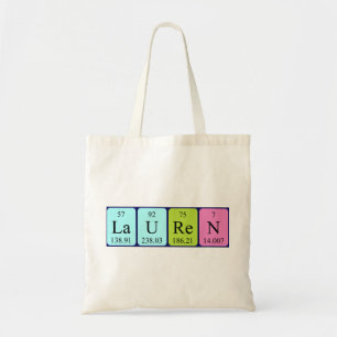 Lauren Namen-Taschentasche periodischer Tabelle Tragetasche