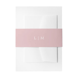 Lauren Pink Monogram Elegant Wedding Einladungsbanderole