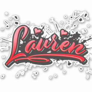 Lauren red Heart Graffiti Aufkleber Sticker