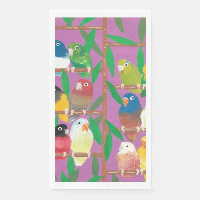 Lauren Rosenberg Original Parakeet Groß Vertikal Serviette (Vorderseite)