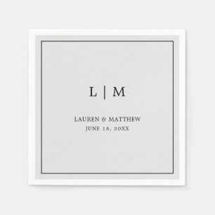 Lauren Silver Monogram Elegant Wedding Serviette