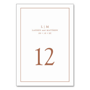 Lauren Terracotta Monogram Elegant Wedding Tischnummer