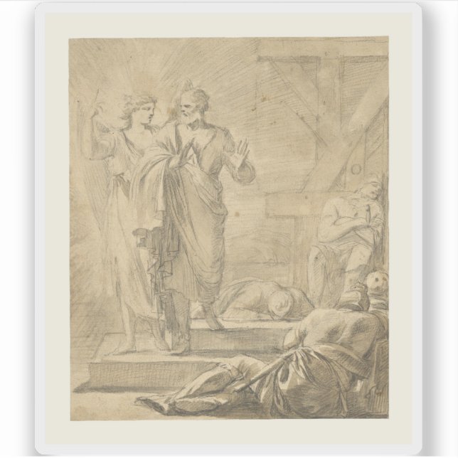 Laurent de La Hyre - Die Befreiung von Saint Peter Aufkleber (Vorderseite)