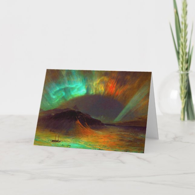 L'aurore Borealis, carte de Noël de lumières du (Devant)