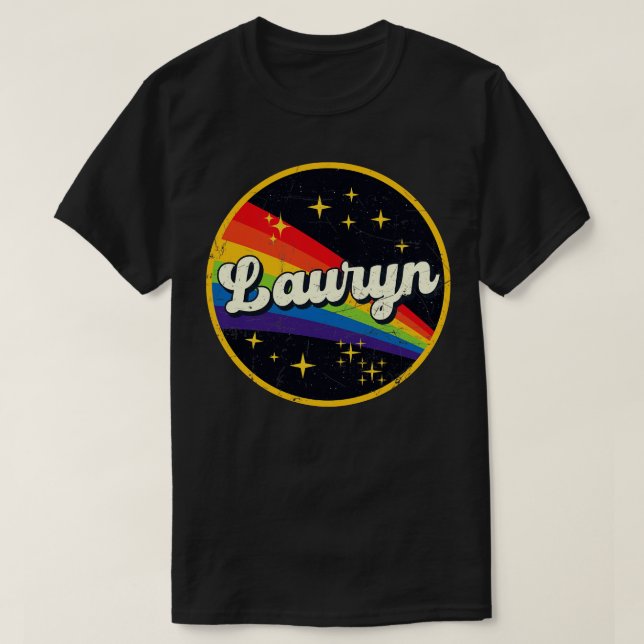 Lauryn Rainbow in Space Vintag GrungeStyle T-Shirt (Design vorne)