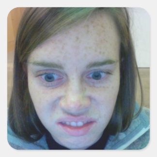 Laurz Face Quadratischer Aufkleber