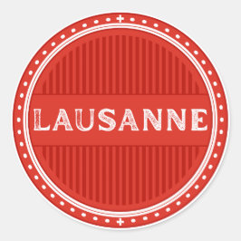 Lausanne City Pride Emblem – Schweizer Identität Runder Aufkleber
