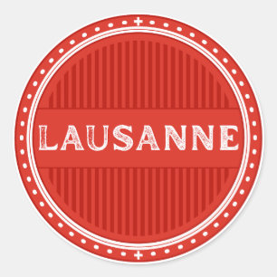 Lausanne City Pride Emblem – Schweizer Identität Runder Aufkleber
