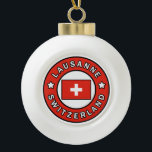 Lausanne die Schweiz Keramik Kugel-Ornament<br><div class="desc">Lausanne die Schweiz</div>