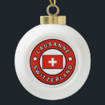 Lausanne die Schweiz Keramik Kugel-Ornament<br><div class="desc">Lausanne die Schweiz</div>