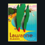 Lausanne, Genfersee, Schweiz Postkarte<br><div class="desc">Lausanne ist eine Stadt am Genfer See,  im französischsprachigen Raum von Waadt,  Schweiz.</div>