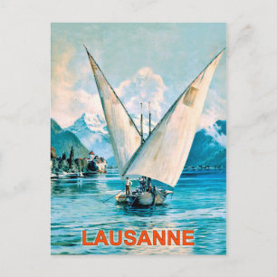 Lausanne, Genfersee, Schweiz, Vintage-Reise Postkarte