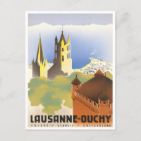 Lausanne Ouchy Schweiz Jahrgang Reise Postkarte