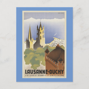 Lausanne Ouchy Schweiz Vintage Europa Postkarte
