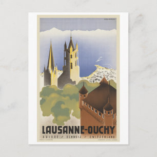Lausanne Ouchy Schweiz Vintage Europa Postkarte