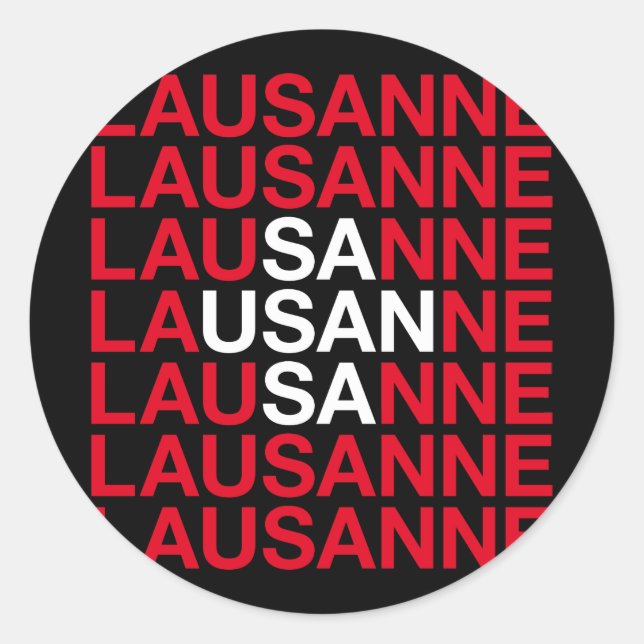 LAUSANNE RUNDER AUFKLEBER (Vorderseite)
