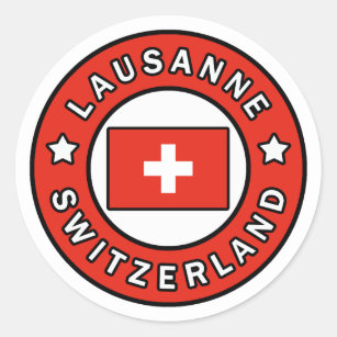 Lausanne Schweiz Runder Aufkleber