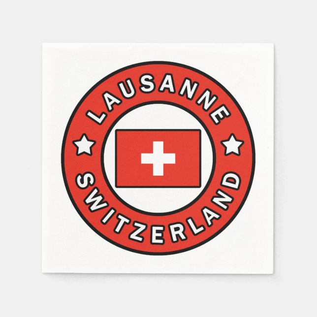 Lausanne Schweiz Serviette (Vorderseite)