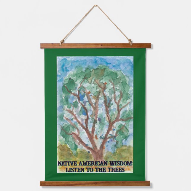 Lauschen Sie den Bäumen Wandteppich Mit Holzrahmen (Vorderseite)