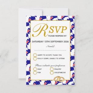 L'AUSTRALIE épousant la carte de réponse de RSVP