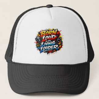 Laut geboren Rock-Musik-Graffiti-Grafik-Truckerhut Truckerkappe