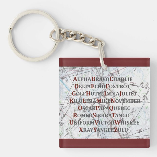 Lautalphabet, Luftfahrt-Alphabet für Piloten Schlüsselanhänger (Vorderseite)