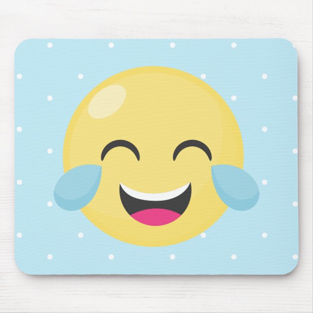 Laute Emoji Punkte heraus lachen Mousepad (Vorne)