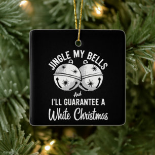 Läute meine Glocken und ich garantiere ein weißes  Keramikornament