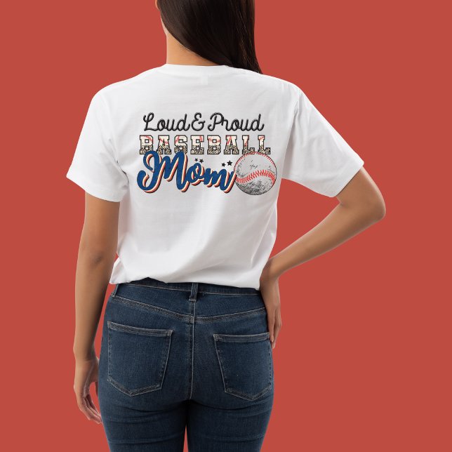 Laute und stolze Baseball-Mama, Foto des Spielers T-Shirt (Von Creator hochgeladen)