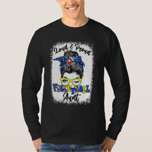 Laute und stolze Volleyball Tante Messy Bun geblas T-Shirt