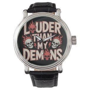 Lauter als meine Dämonen: Gothic-Schädel und Flamm Armbanduhr