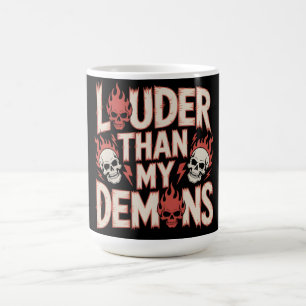 Lauter als meine Dämonen: Gothic-Schädel und Flamm Kaffeetasse