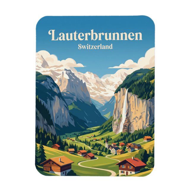 Lauterbrunnen Schweiz Magnet (Vertikal)
