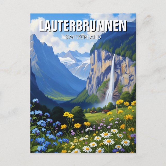 Lauterbrunnen Schweiz Reisen Postkarte (Vorderseite)