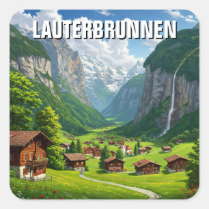 Lauterbrunnen Schweiz Reisen Quadratischer Aufkleber