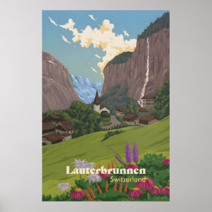 Lauterbrunnen Schweiz Reiseplakat Poster