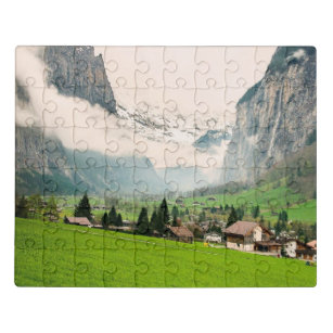 Lauterbrunnen Schweiz stilisiert Puzzle