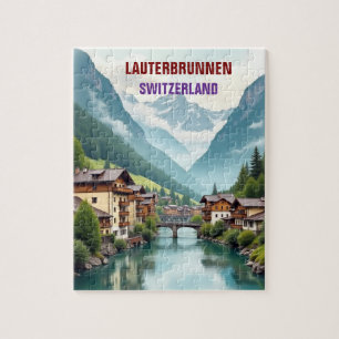 Lauterbrunnen Schweiz Vintage Reise Kunst